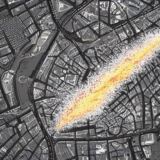 Image similar to yogurt meteor crashes into paris, the entire city is covered in yogurt, high resolution crash site footage taken from the perspective of a pedestrian, trending on artstation