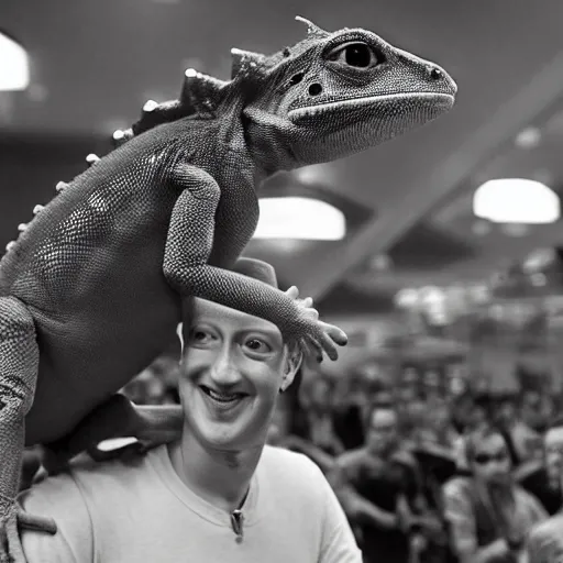 Image similar to Mark Zuckerberg as a lizard person