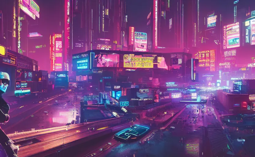 Image similar to woman that knows everything, but don't know what to do in cyberpunk 2 0 7 7 future city new york tokio, neon lights blurry, flying metro, highly detailed, 8 k render, trending on artstation, by huang guangjian