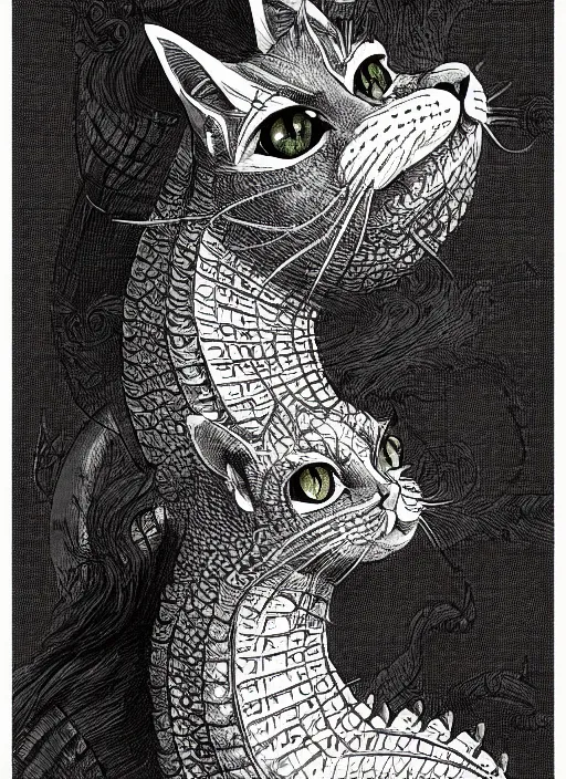 Image similar to cat dragon portrait victorian era by miyazaki hayao manga style symmetrical concept art, super - resolution, ultra - hd, 1 0 8 0 p,