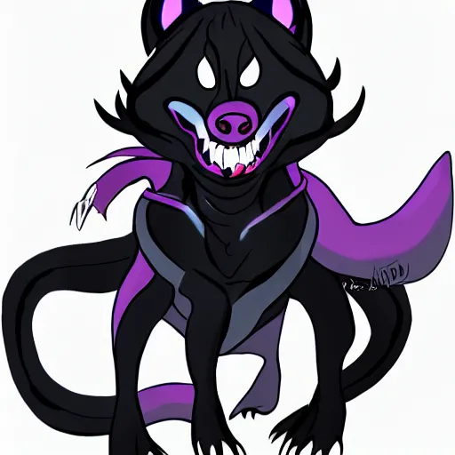 Image similar to venom symbiote as a cute wolf, furaffinity