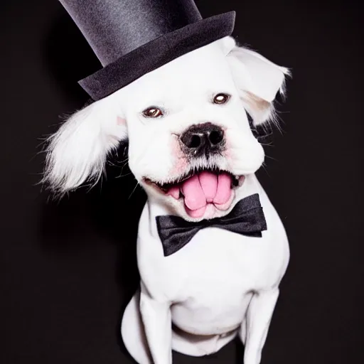 Image similar to Dog wearing a top hat