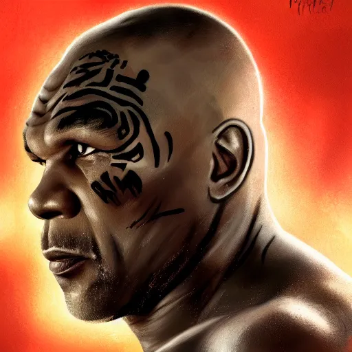 Image similar to beautiful portrait photo of mike tyson in a war with scarlett johansson and her cheddar cheese, 85mm, attractive features, details, sharp focus, illustration, by Jordan Grimmer and greg rutkowski, Trending artstation, pixiv, digital Art