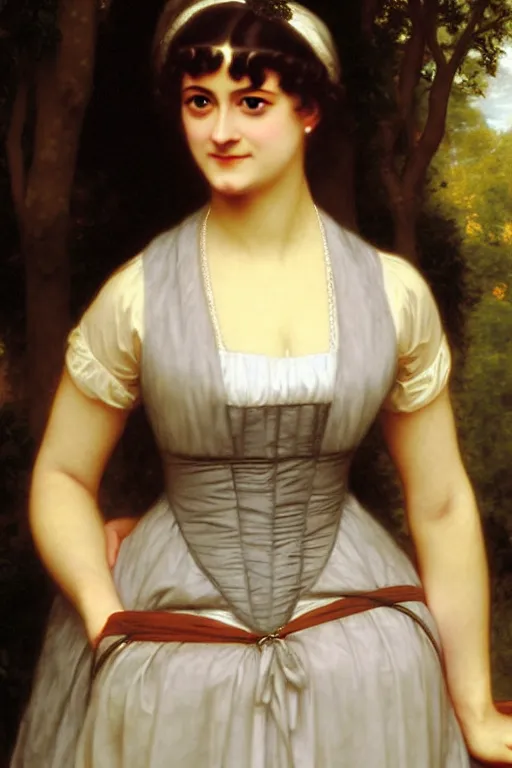 Image similar to jane austen in rich dress, painting by rossetti bouguereau, detailed art, artstation