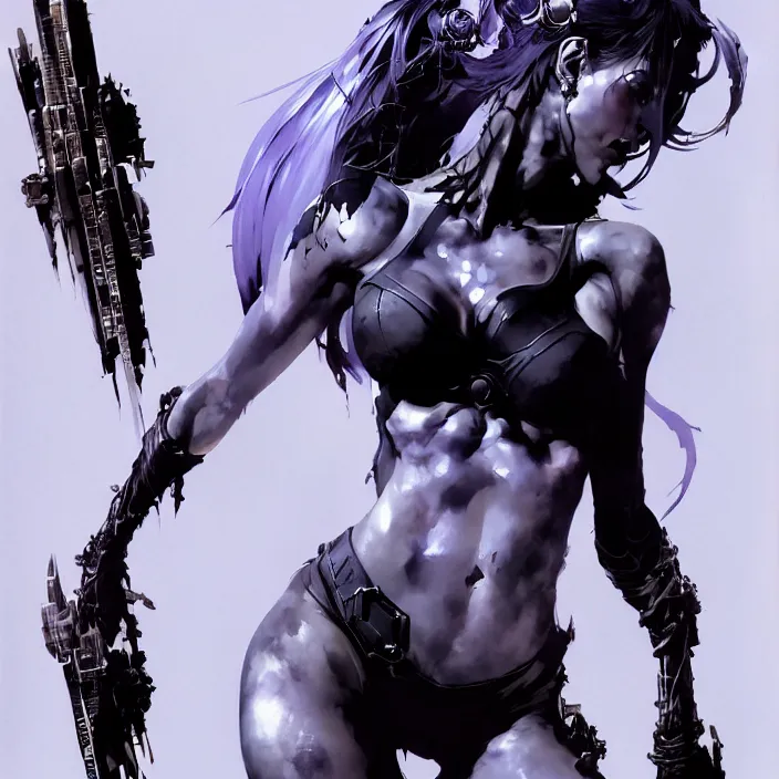 Prompt: painting of a modern necro goddess full - body, highly detailed, digital painting, artstation, concept art, matte, smooth, sharp focus, illustration, art by yoji shinkawa, gabriele dell otto, 8 k