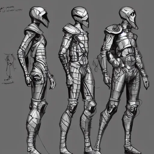 Image similar to concept art, stylized silhouette, super exaggerated proportions, concept design, sketch, male, science fiction suit, helmet, arthur rackham, trending on artstation