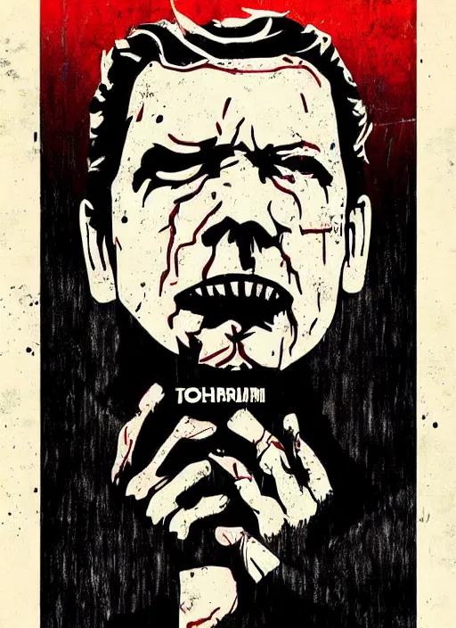 Image similar to a poster of a blumhouse horror movie with david lynch, poster art by john carpenter, featured on deviantart, toyism, movie poster, sharp focus, illustration, concert poster, poster art