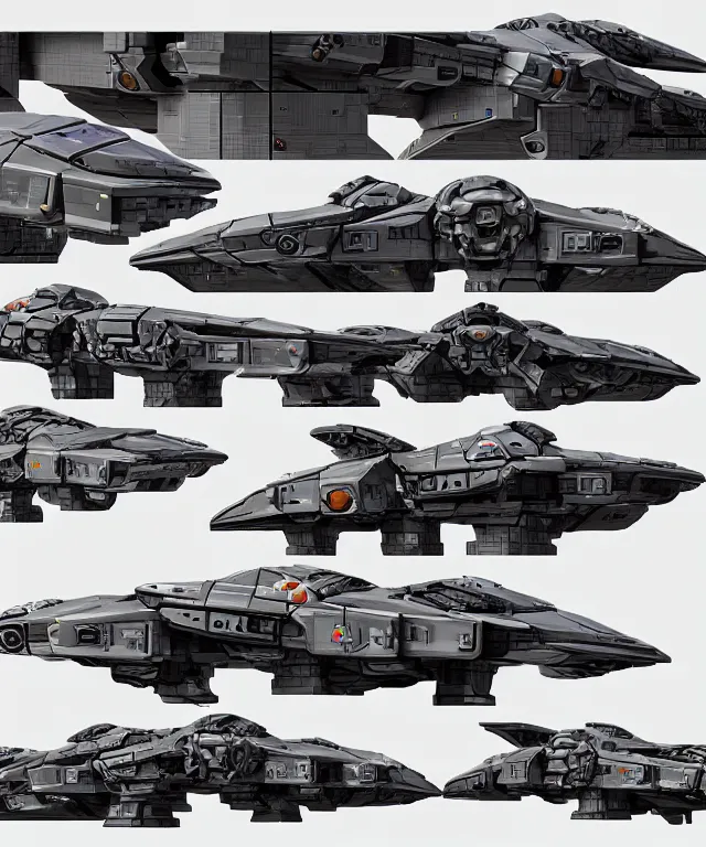 Image similar to 2 d shooter game concept art sprite sheet!!!, robotech gradius outer space concept art, hyperrealism, fine detail, 8 k, 3 d render, artgerm, artstation contest winner, cgsociety, cryengine, zbrush, vray, no background