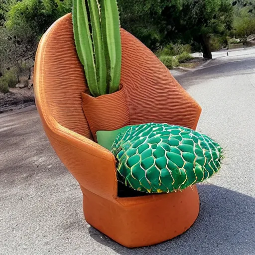 Image similar to a very comfy cactus chair