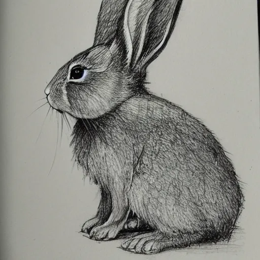 Prompt: rabbit study sketchbook by da vinci c 1 0. 0