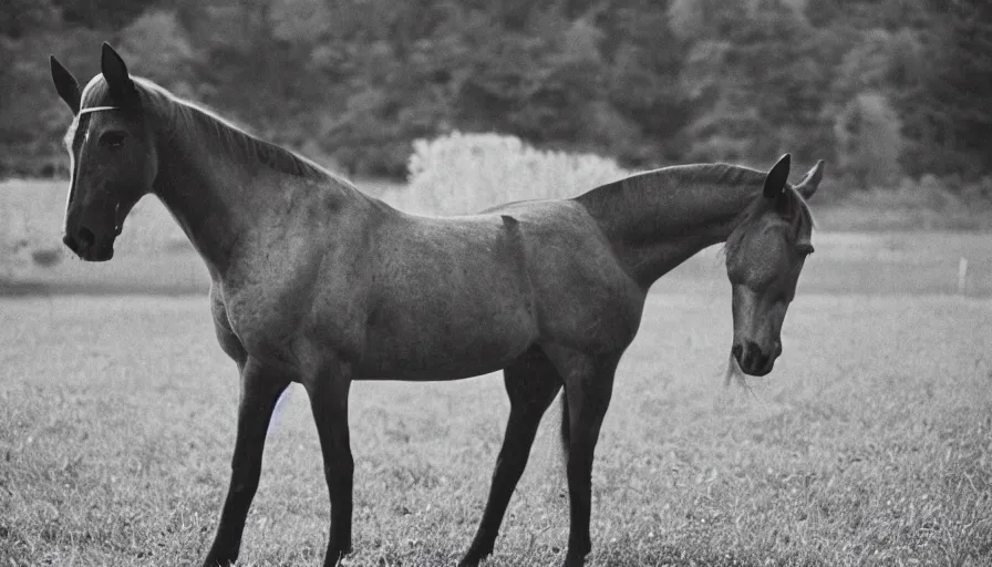 Prompt: 7 0 s movie still of a horse, cinestill 8 0 0 t 3 5 mm eastmancolor, heavy grain, high quality, high detail