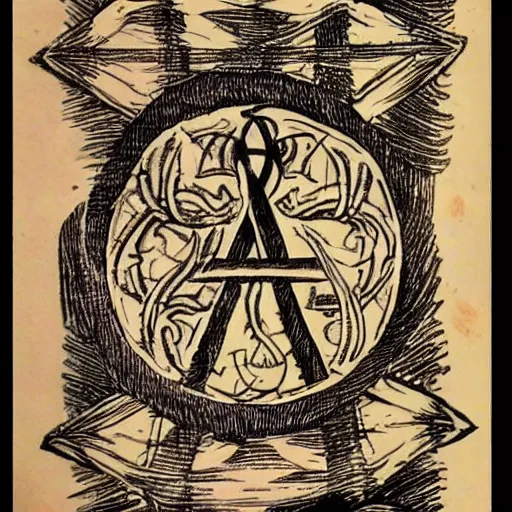 Image similar to magic holy fire iconography old book vintage bible occult rune sketch alchemy ink