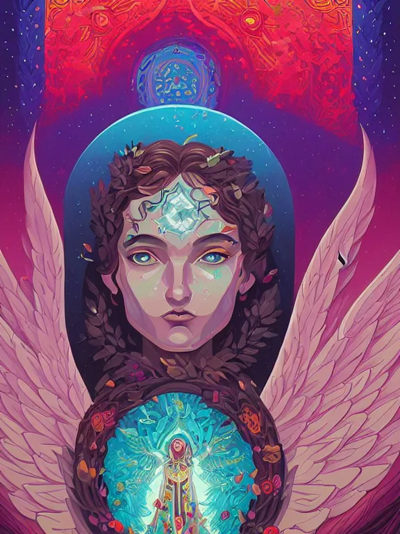 Prompt: portrait of the four season guardian angel, concept art, wiccan, poster art, behance contest winner, high detailed painting by jeremiah ketner and dan mumford