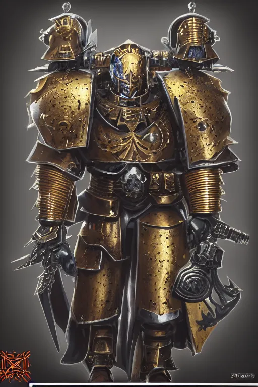 Image similar to armor portrait heros warhammer 4 0 k horus heresy fanart - the primarchs emperor by johannes helgeson animated with vfx concept artist & illustrator global illumination ray tracing hdr fanart arstation zbrush central hardmesh 8 k octane renderer comics stylized