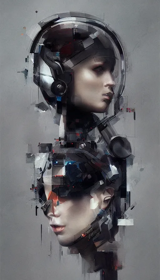 Image similar to techno artwork, by wlop