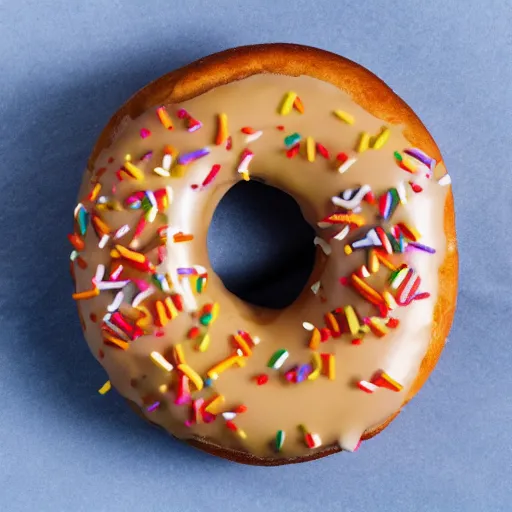 Prompt: a picture of a donut, 4k, hdr, professional food photography