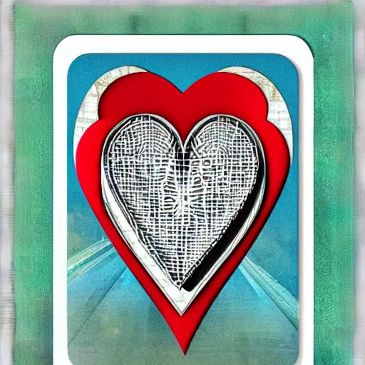 Prompt: jack of heart card futuristic ultrarealistic center of card blank background