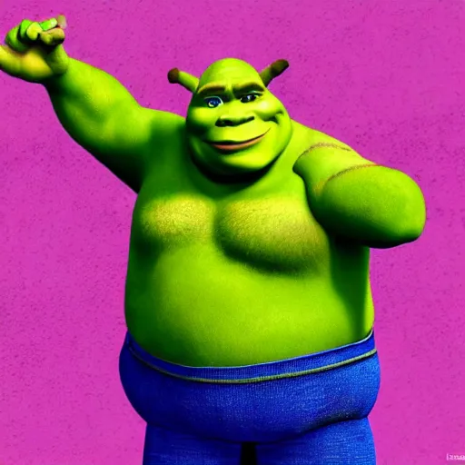 Image similar to shrek but blue, full hd, high resolution, very detailed, portrait, 8 k