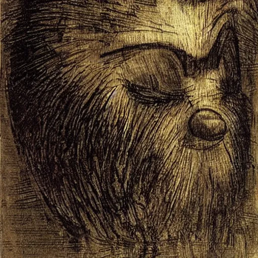 Image similar to Sonic the Hedgehog portrait by Leonardo da Vinci