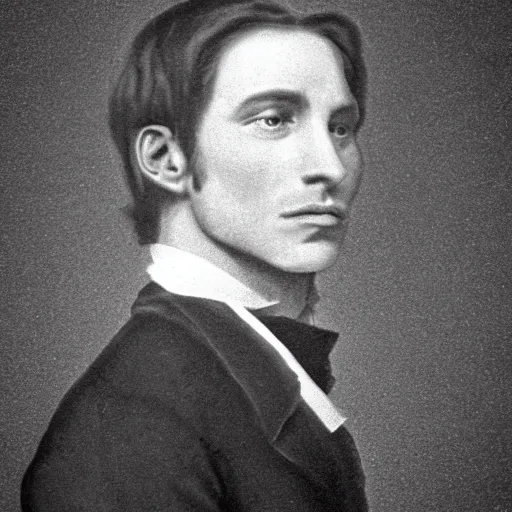 Image similar to A photograph portrait of Jerma985 with a pyramidal mustache in the early 1800s, taken in the early 1800s, 1840s, grainy, taken on a Field View Camera, realistic, hyperrealistic, very realistic, highly detailed, very detailed, extremely detailed, detailed, digital art, trending on artstation