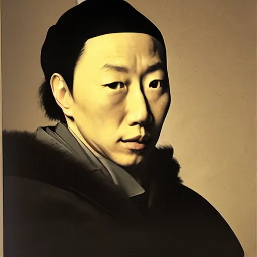 Prompt: tatsuro yamashita, portrait, by caravaggio