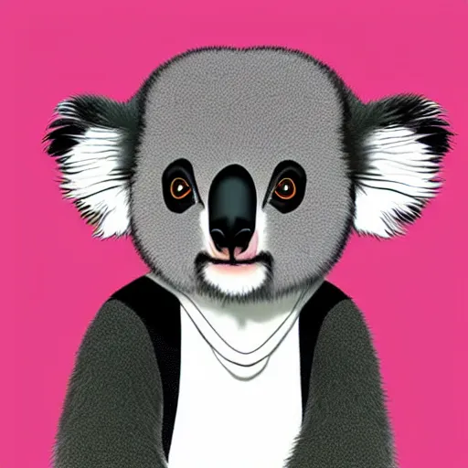 Prompt: a koala with the colors of a panda