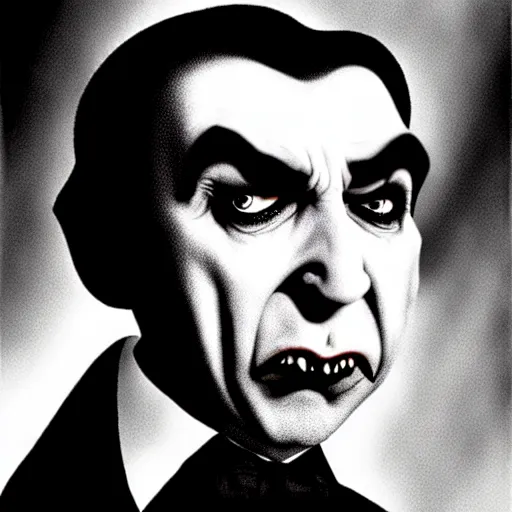 Image similar to a hyper realistic photo of Bela Lugosi in the style of Tim burton