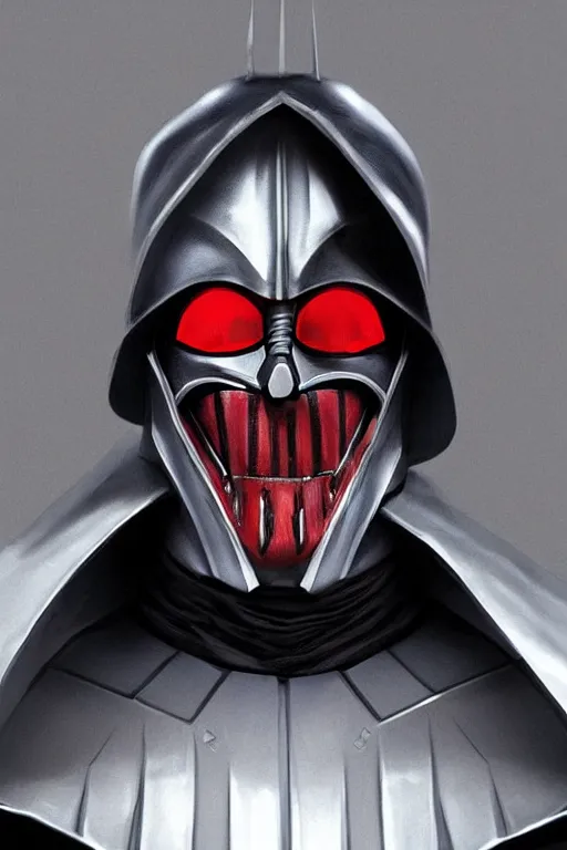 Image similar to Joker wearing sith vader's armor, full character, artstation, highly detailed, highly realistic