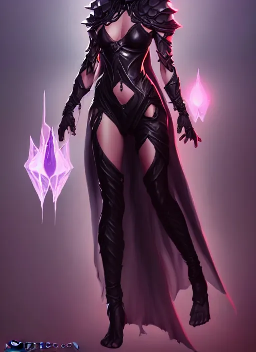 Image similar to dark sorceress fullbody pose, highly detailed, artgerm style, artstation, soft light, sharp focus, illustration, character design, concept art