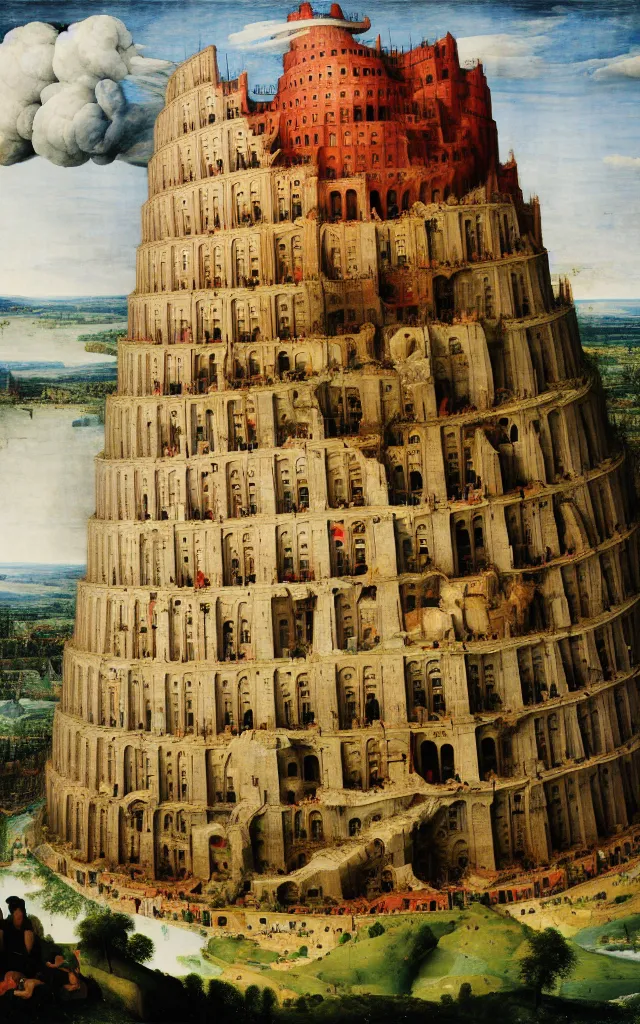 Prompt: the tower of babel by pieter breugel the elder
