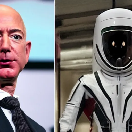 Image similar to jeff bezos elon musk fusion