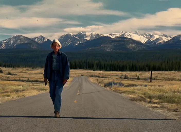 Image similar to First image from Kelly Reichardt's new film Blackadar, starring Mark Rylance as a thrill-seeking alcoholic retiree in a mountain town in 1970s Idaho. Cinematography by Dan Laustsen, shot on Kodak Vision 200T. 8k print.