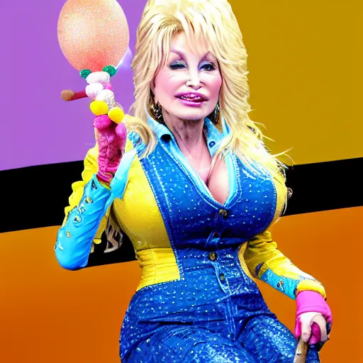 Prompt: Dolly Parton as a balloon animal