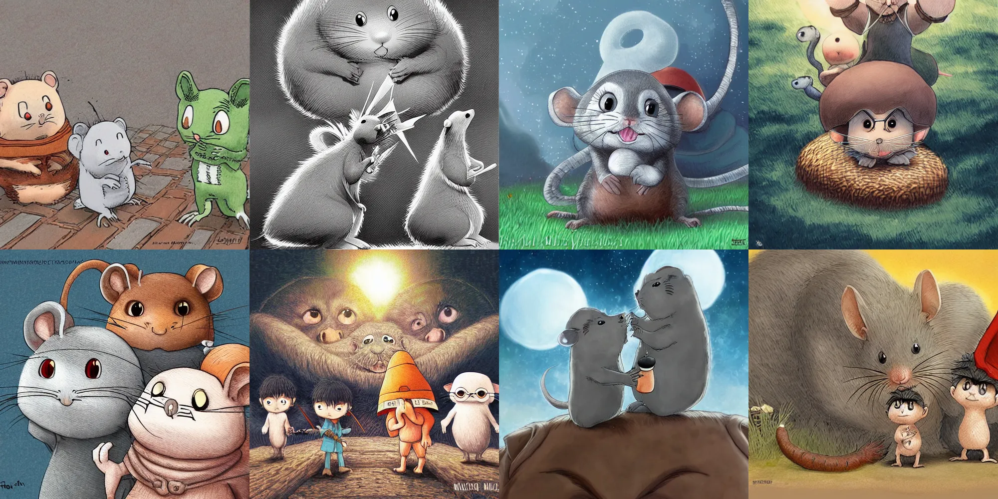 Prompt: small rodents attempt to bring peace to the world, digital painting by Kentaro Miura and Hayao Miyazaki