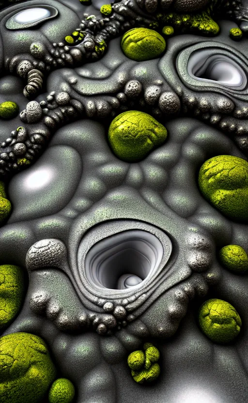 Image similar to highly detailed ultra sharp 3 d render cinematic composition of a smooth ceramic porcelain biomorphic magnolia stone nebula fluid fractal sci - fi surreal architecture landscape, granite, metallic, magnesium, marble, moss and lichen, vincent callebaut composition, mamou - mani, archviz, beautiful lighting, 8 k, unreal engine, hdr,