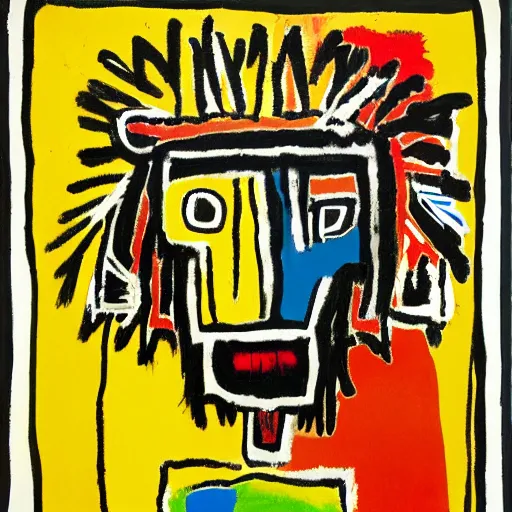 Prompt: lion by Basquiat