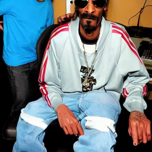 Prompt: snoop dogg smoking weed with walter white in the studio