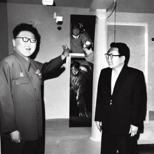 Image similar to found footage of Godzilla and Kim Jong-il