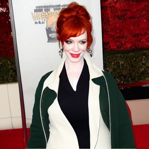 Image similar to christina hendricks with lady socks,