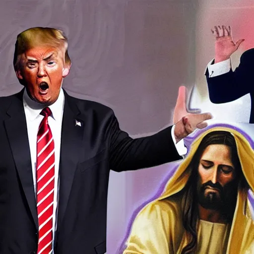 Prompt: jesus not liking donald trump