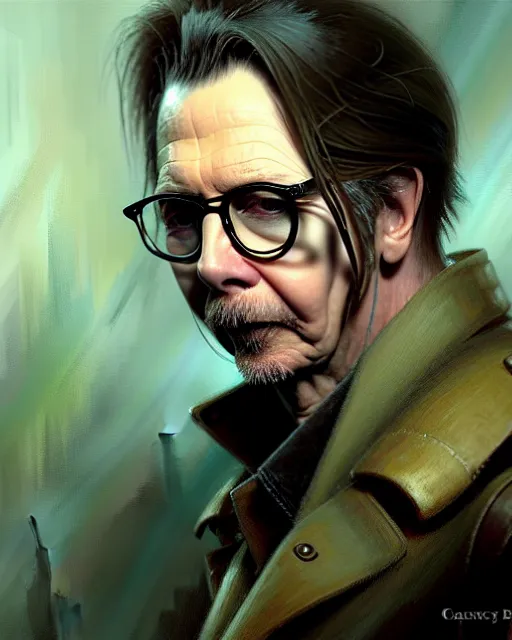 Image similar to gary oldman as a mysterious character, pulp character portrait, ultra realistic, concept art, intricate details, highly detailed by greg rutkowski, gaston bussiere, craig mullins, simon bisley