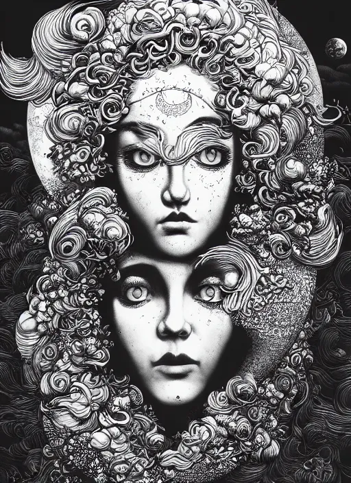 Image similar to Moon goddess painting by Dan Hillier, trending on artstation, artstationHD, artstationHQ, 4k, 8k