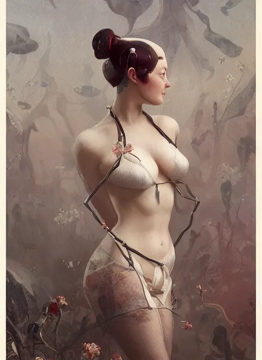 Prompt: pinup girl from 1 9 3 0, modern fine art, fractal, intricate, elegant, highly detailed,, by jheronimus bosch and greg rutkowski,