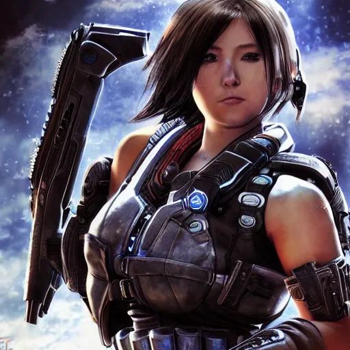 Image similar to gorgeous anime girl in Gears of War