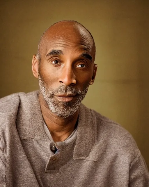 Image similar to portrait of kobe bryant, peaceful, old and wrinkled, in his 8 0 s, photography by steve mccurry, trending on artstation