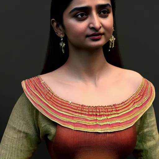 Prompt: daz3d genesis 8 female Alia Bhatt wearing mekhela bihu dress, Iray shaders, studio HDRI soft lighting, natural skin textures ultra hd 8k, ray traced, unreal engine, cinematic realistic portrait, face, beauty expressive pose, bare shoulders, fantasy, intricate, elegant, highly detailed, digital painting, artstation, concept art, smooth, sharp focus, illustration, art by artgerm and greg rutkowski and alphonse mucha