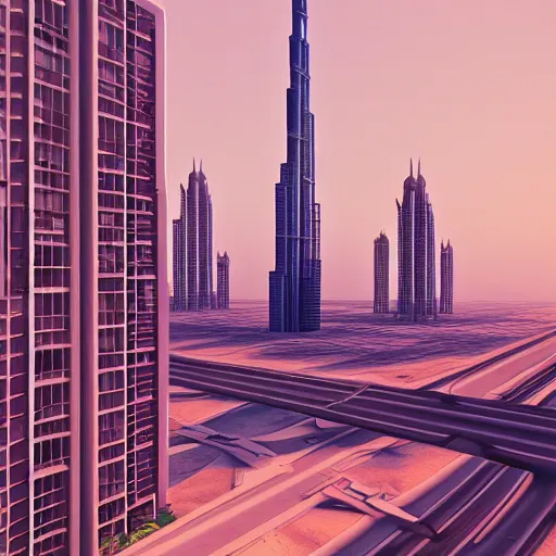 Prompt: gta : dubai, by beeple