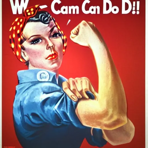 Prompt: we can do it, propaganda poster