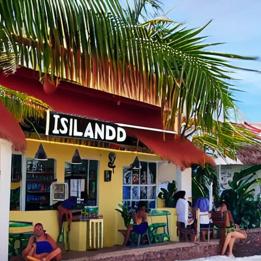 Prompt: island grind coffee, aruba.