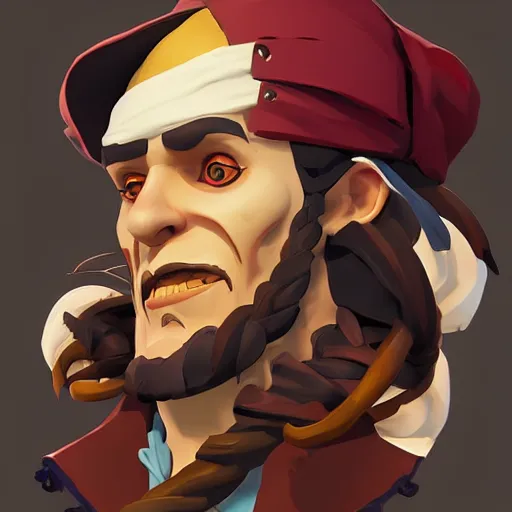 Image similar to painting jack the pirate on sea of thieves game avatar hero smooth face median photoshop filter cutout vector behance hd by jesper ejsing, by rhads, makoto shinkai and lois van baarle, ilya kuvshinov, rossdraws, illustration, art by ilya kuvshinov and gustav klimt